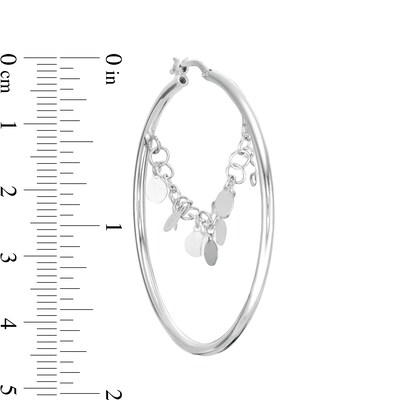 Dangle Hoop Earrings in Sterling Silver