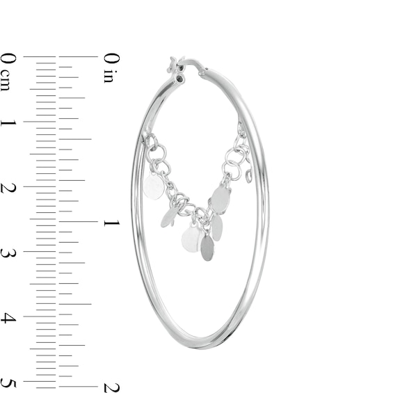 Dangle Hoop Earrings in Sterling Silver