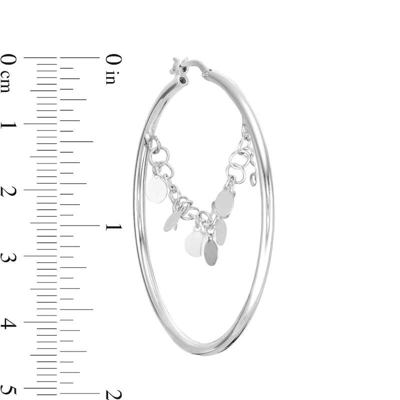 Main Image 2 of Dangle Hoop Earrings in Sterling Silver