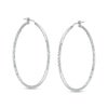 Thumbnail Image 0 of 40mm Diamond-Cut Tube Hoop Earrings in Hollow Sterling Silver