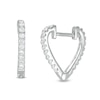 Thumbnail Image 0 of Cubic Zirconia "V" Hoop Earrings in Sterling Silver