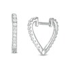 Thumbnail Image 1 of Cubic Zirconia "V" Hoop Earrings in Sterling Silver