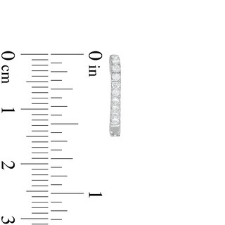Cubic Zirconia "V" Hoop Earrings in Sterling Silver