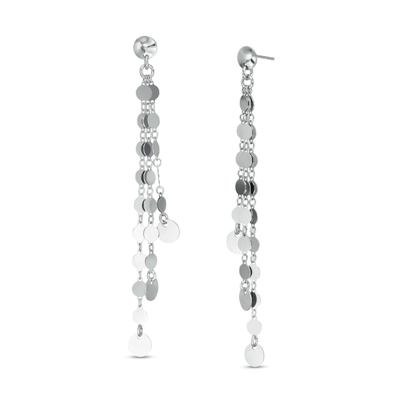 Triple Strand Dangle Drop Earrings in Sterling Silver