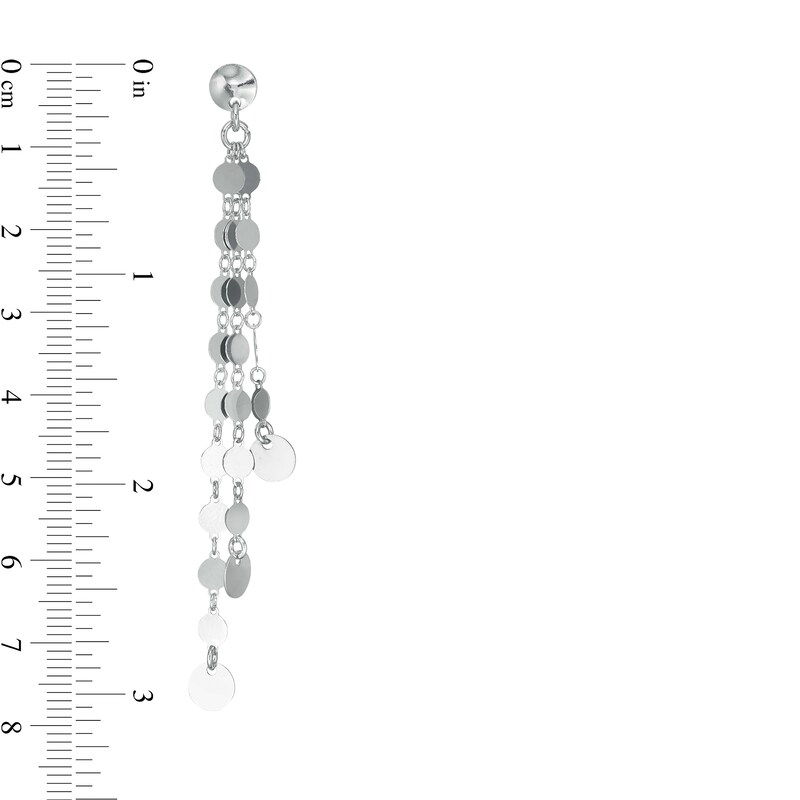 Main Image 2 of Triple Strand Dangle Drop Earrings in Sterling Silver