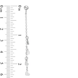 Heart Dangle Drop Earrings in Sterling Silver