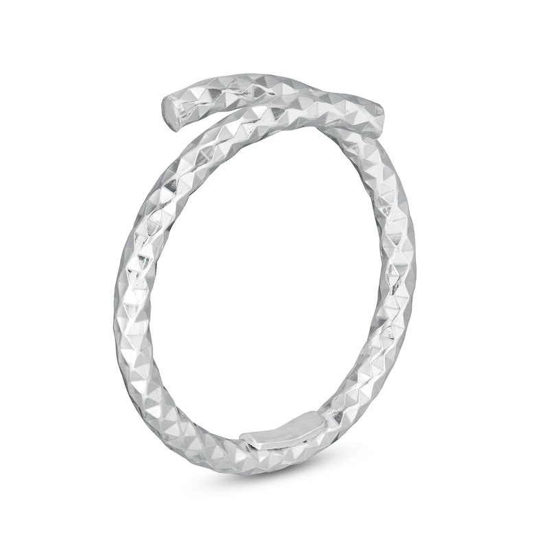 Diamond-Cut Open Shank Ring in Sterling Silver - Size 7