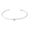 Thumbnail Image 1 of Sterling Silver CZ Heart Cuff Bracelet - 7"