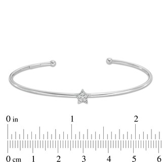 Cubic Zirconia Star Cuff in Sterling Silver