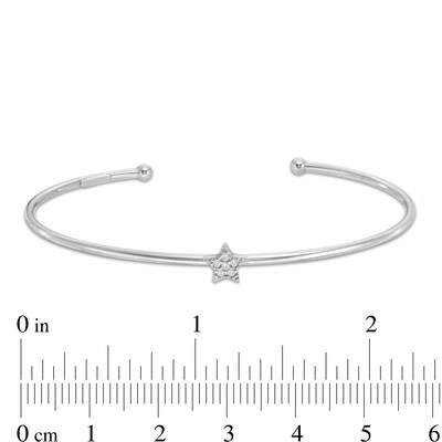 Cubic Zirconia Star Cuff in Sterling Silver
