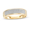 Thumbnail Image 1 of 1/10 CT. T.W. Diamond Triple Row Wedding Band in 10K Gold