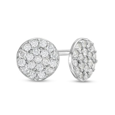 Solid Sterling Silver CZ Composite Studs
