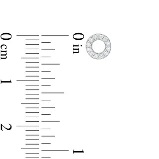 Cubic Zirconia Circle Outline Stud Earrings in Sterling Silver