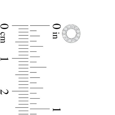 Cubic Zirconia Circle Outline Stud Earrings in Sterling Silver