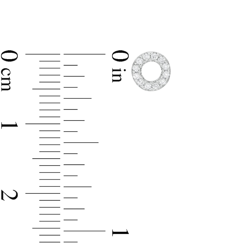 Cubic Zirconia Circle Outline Stud Earrings in Sterling Silver