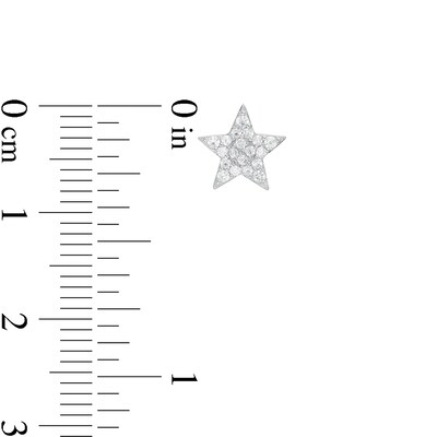 Cubic Zirconia Star Stud Earrings in Solid Sterling Silver