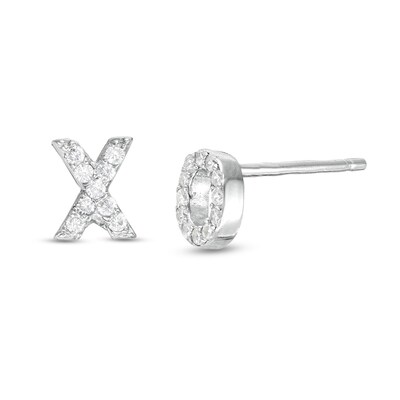 Sterling Silver CZ "XO" Studs