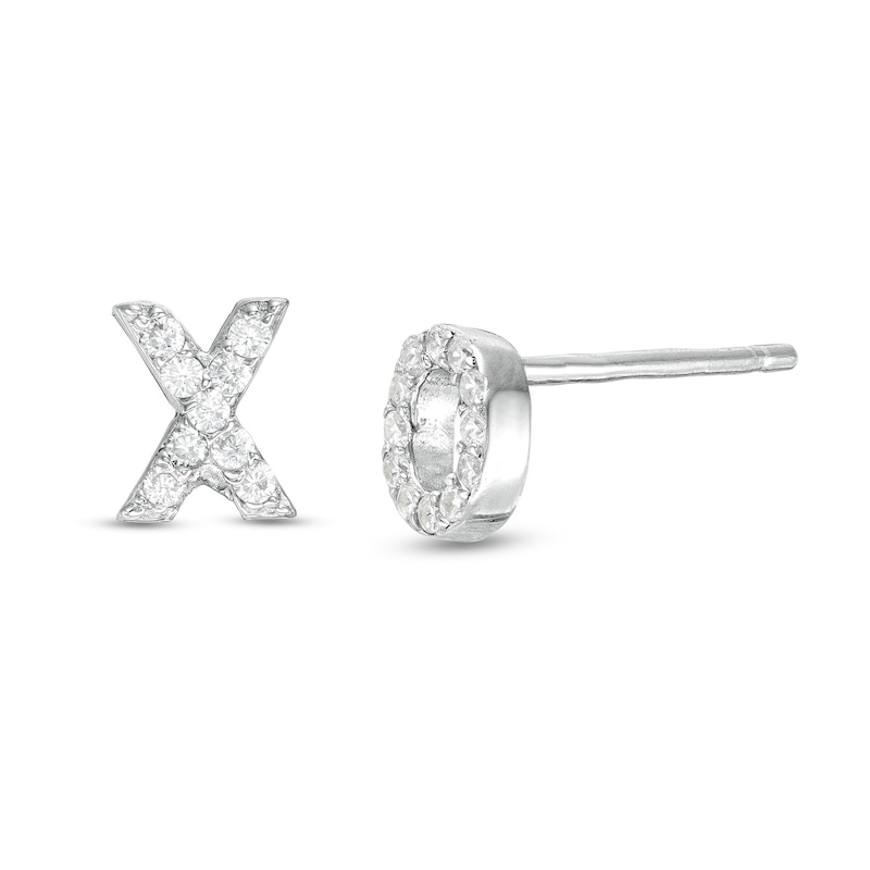 Sterling Silver CZ "XO" Studs
