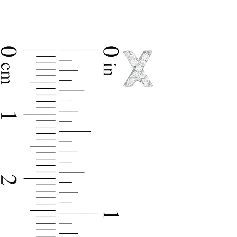Main Image 2 of Sterling Silver CZ "XO" Studs