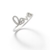 Thumbnail Image 2 of Cubic Zirconia "love" Ring in Solid Sterling Silver - Size 7