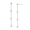 Thumbnail Image 0 of Cubic Zirconia Station Chain Drop Earrings in Solid Sterling Silver