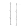 Thumbnail Image 1 of Sterling Silver CZ Station Chain Drop Earrings