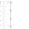 Thumbnail Image 2 of Sterling Silver CZ Station Chain Drop Earrings