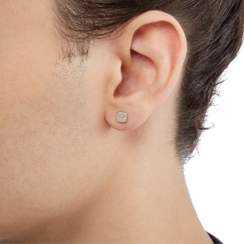 1/10 CT. T.W. Composite Cushion Diamond Stud Earrings in 10K Gold