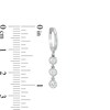 Thumbnail Image 2 of Cubic Zirconia Three Stone Drop Earrings in Sterling Silver
