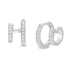 Thumbnail Image 1 of Cubic Zirconia Hoop Earrings in Sterling Silver