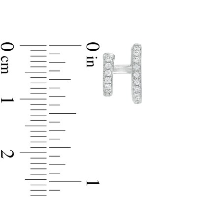 Cubic Zirconia Hoop Earrings in Sterling Silver