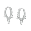 Thumbnail Image 1 of Cubic Zirconia Spike Hoop Earrings in Sterling Silver