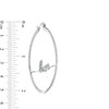 Thumbnail Image 2 of Cubic Zirconia Inside-Out "love" Hoop Earrings in Sterling Silver