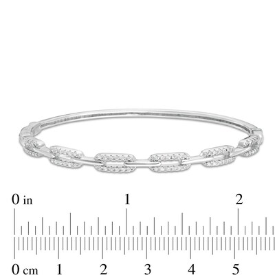 Cubic Zirconia Chain Link Bangle in Sterling Silver