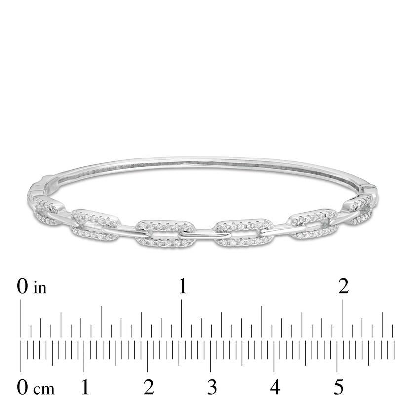 Cubic Zirconia Chain Link Bangle in Sterling Silver