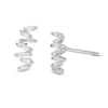 Thumbnail Image 1 of Emerald-Cut Cubic Zirconia Stud Earrings in Sterling Silver