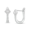 Cubic Zirconia 12.5 x 4.8mm Oval Huggie Hoop Earrings in Sterling Silver