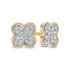 Thumbnail Image 1 of 1/10 CT. T.W. Composite Diamond Clover Stud Earrings in 10K Gold