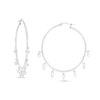 Thumbnail Image 1 of 4mm Cubic Zirconia Dangle Tube Hoop Earrings in Sterling Silver