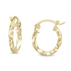 Thumbnail Image 1 of 12mm Twist Hoop Earrings in 10K Tube Hollow Gold