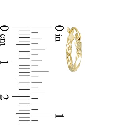 12mm Twist Hoop Earrings in 10K Tube Hollow Gold