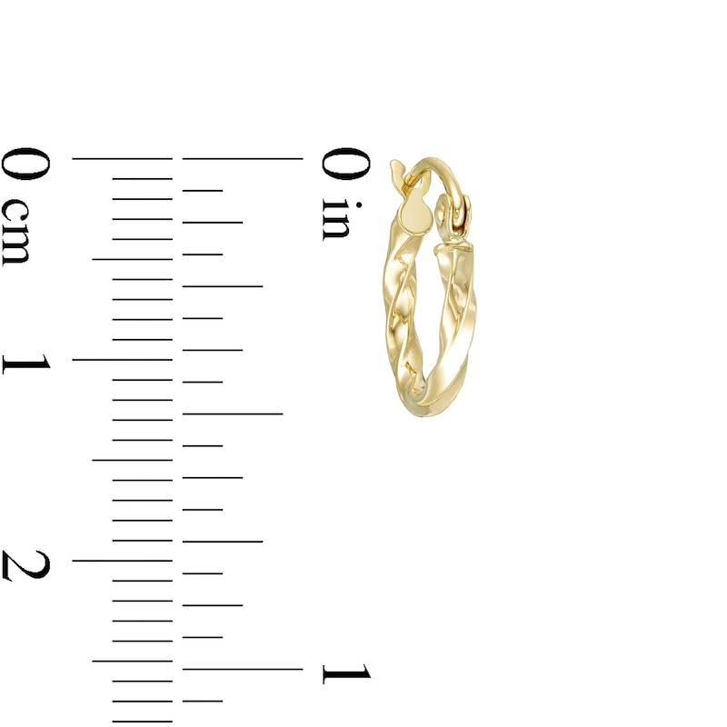 Main Image 2 of 12mm Twist Hoop Earrings in 10K Tube Hollow Gold
