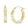 Thumbnail Image 1 of 17mm Diamond-Cut Square Hoop Earrings in 10K Tube Hollow Gold