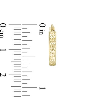 17mm Diamond-Cut Square Hoop Earrings in 10K Tube Hollow Gold
