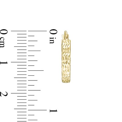 17mm Diamond-Cut Square Hoop Earrings in 10K Tube Hollow Gold