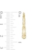 Thumbnail Image 2 of 21mm Textured Bamboo Tube Hoop Earrings in 10K Stamp Hollow Gold