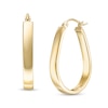 Thumbnail Image 1 of 18 x 26mm Pear-Shaped Flat Hoop Earrings in 10K Tube Hollow Gold