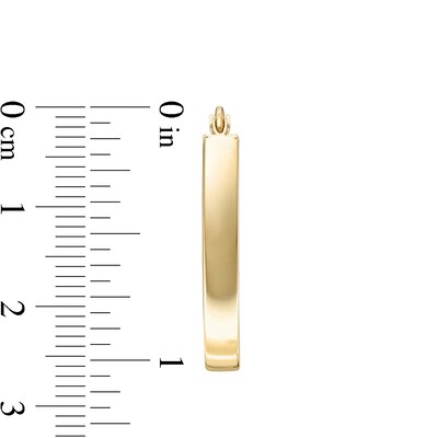 18 x 26mm Pear-Shaped Flat Hoop Earrings in 10K Tube Hollow Gold