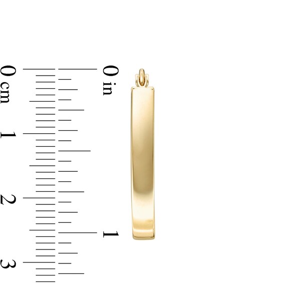 18 x 26mm Pear-Shaped Flat Hoop Earrings in 10K Tube Hollow Gold