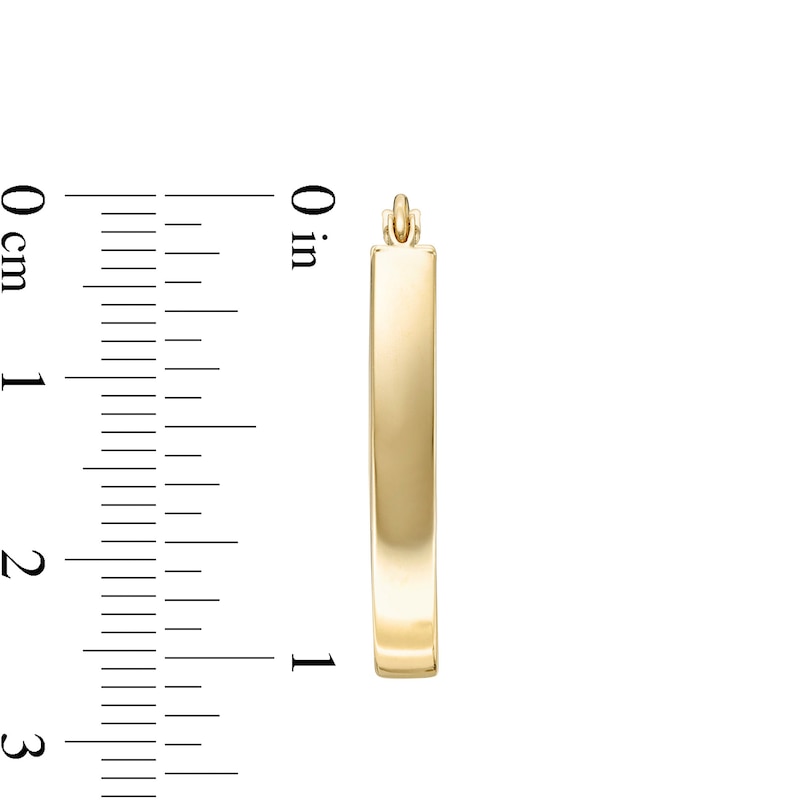 Main Image 2 of 18 x 26mm Pear-Shaped Flat Hoop Earrings in 10K Tube Hollow Gold